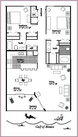 Gulf Front luxury 2 bedroom, 2 bath Edgewater condo for rent by owner